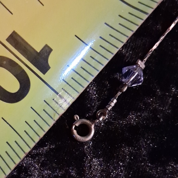 Dainty Silver and Purple Flower Charm Bracelet - Picture 4 of 6